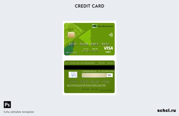 цифровая загрузка шаблона карты Visa банка Cuba Metropolitano